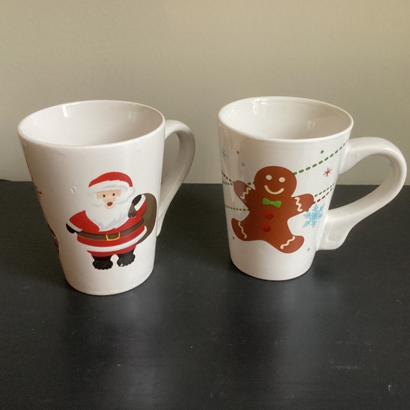 California Pantry Set of 2 Santa and Gingerbread Man Coffee Mugs - Picture 1 of 5